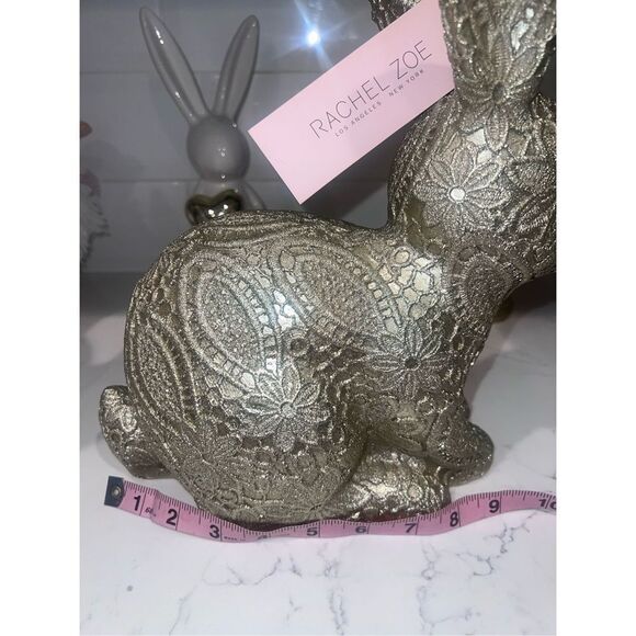 Tik Tok Viral Rachel Zoe Gold Floral Lace Easter Bunny Rabbit - Picture 8 of 9
